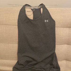 fitted grey underarmor tank top